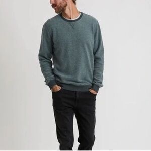Marine Layer Green Fleece Out Crewneck Sweater Small